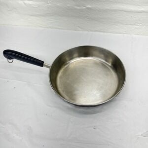 Vintage Revere Ware 9"  Skillet Copper Bottom Frying Pan 1801 USA
